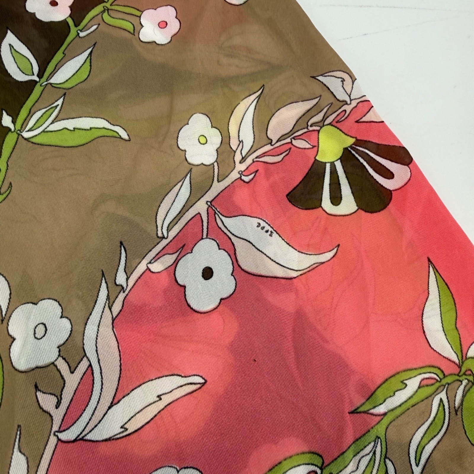 Vintage Emilio Pucci Floral Mesh Lingerie Slip Dress 36D Small Pink Green