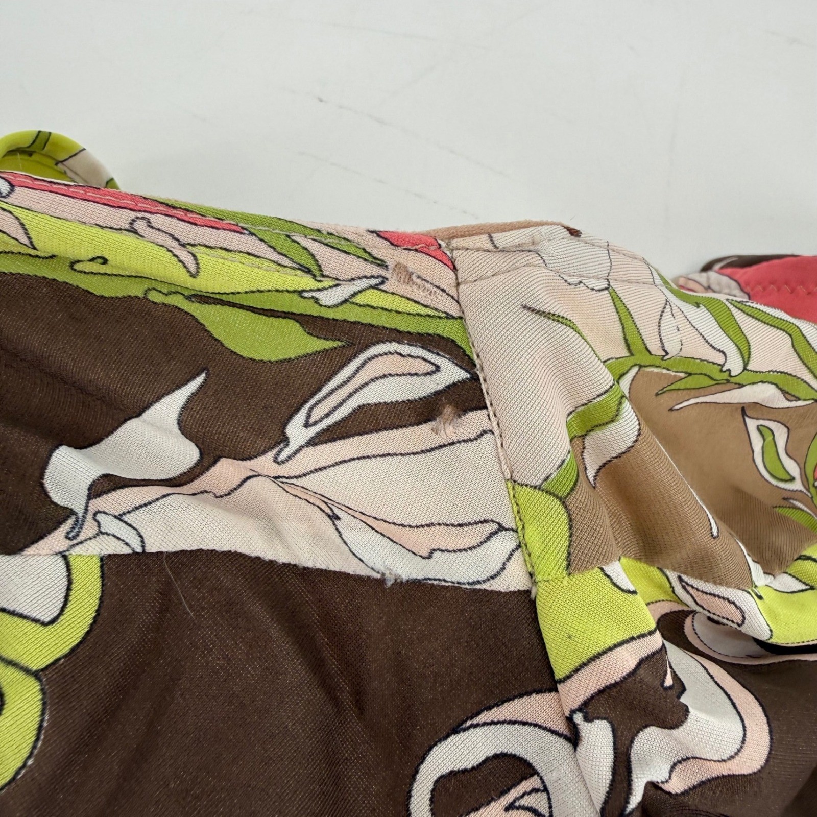 Vintage Emilio Pucci Floral Mesh Lingerie Slip Dress 36D Small Pink Green