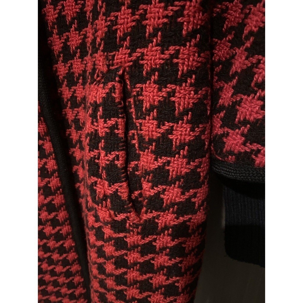 Vintage Betty Rose Coat lined Houndstooth Single Breasted 44&Prime; chest M/L
