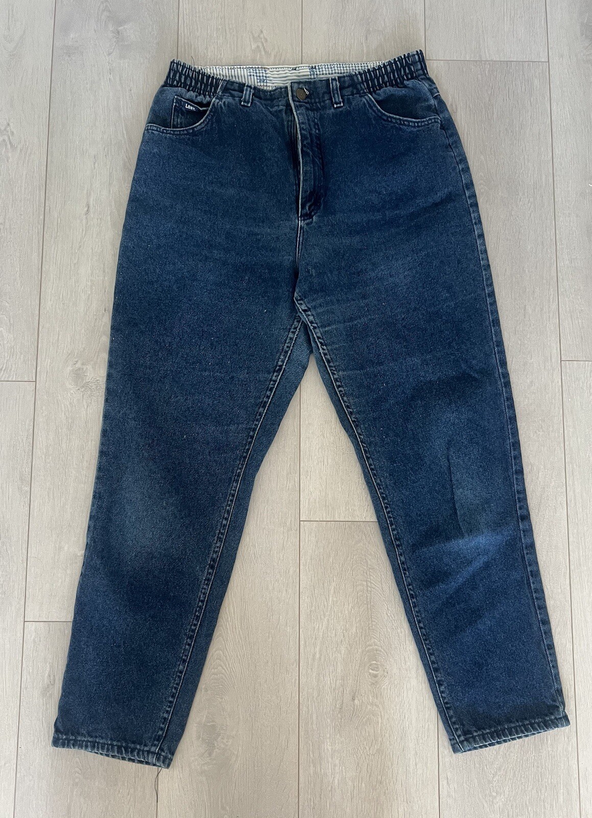 Vintage 90’s Lee Women’s Mom Balloon Blue Tapered Jeans 14 Medium 34 X 30 **