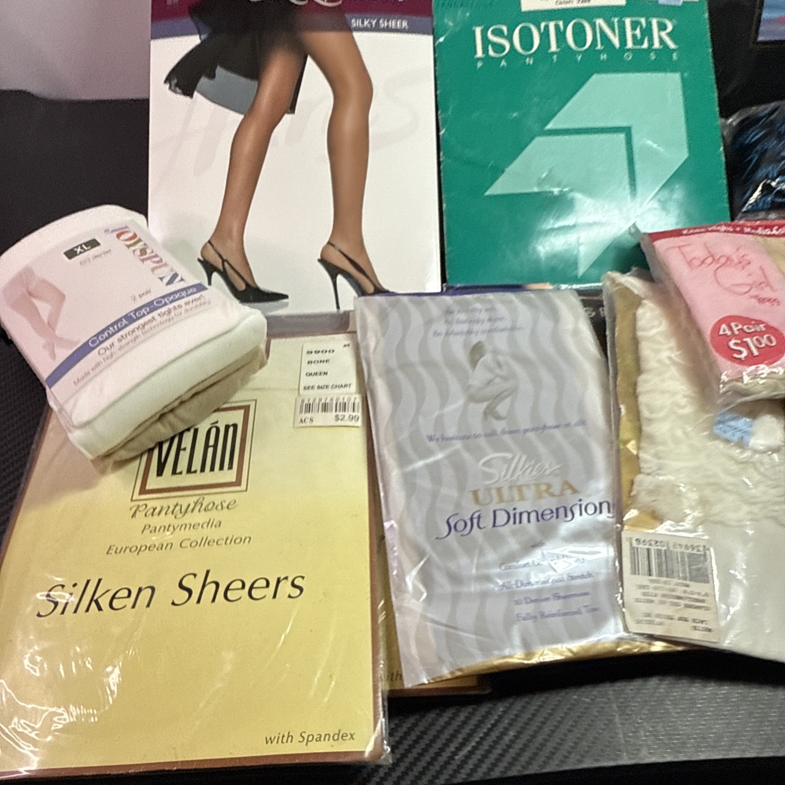 Lot of 24 Vintage Pantyhose Multi Brand, Color, & Sizes