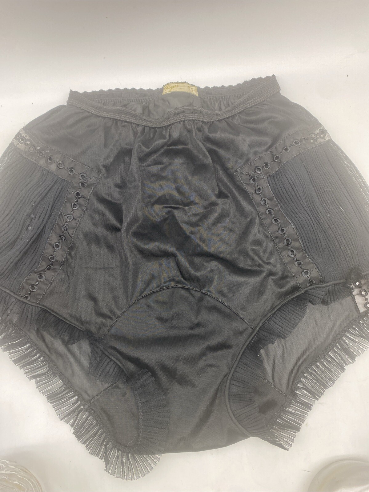 Vintage Roger’s Nylon Under Ware Panties Black Lace Gorgeous!
