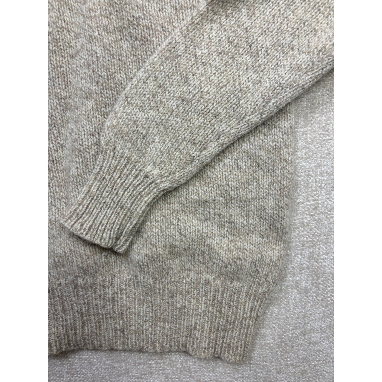 Woolrich Vintage Shawl Collar Wool Blend Sweater Oatmeal Heather XL