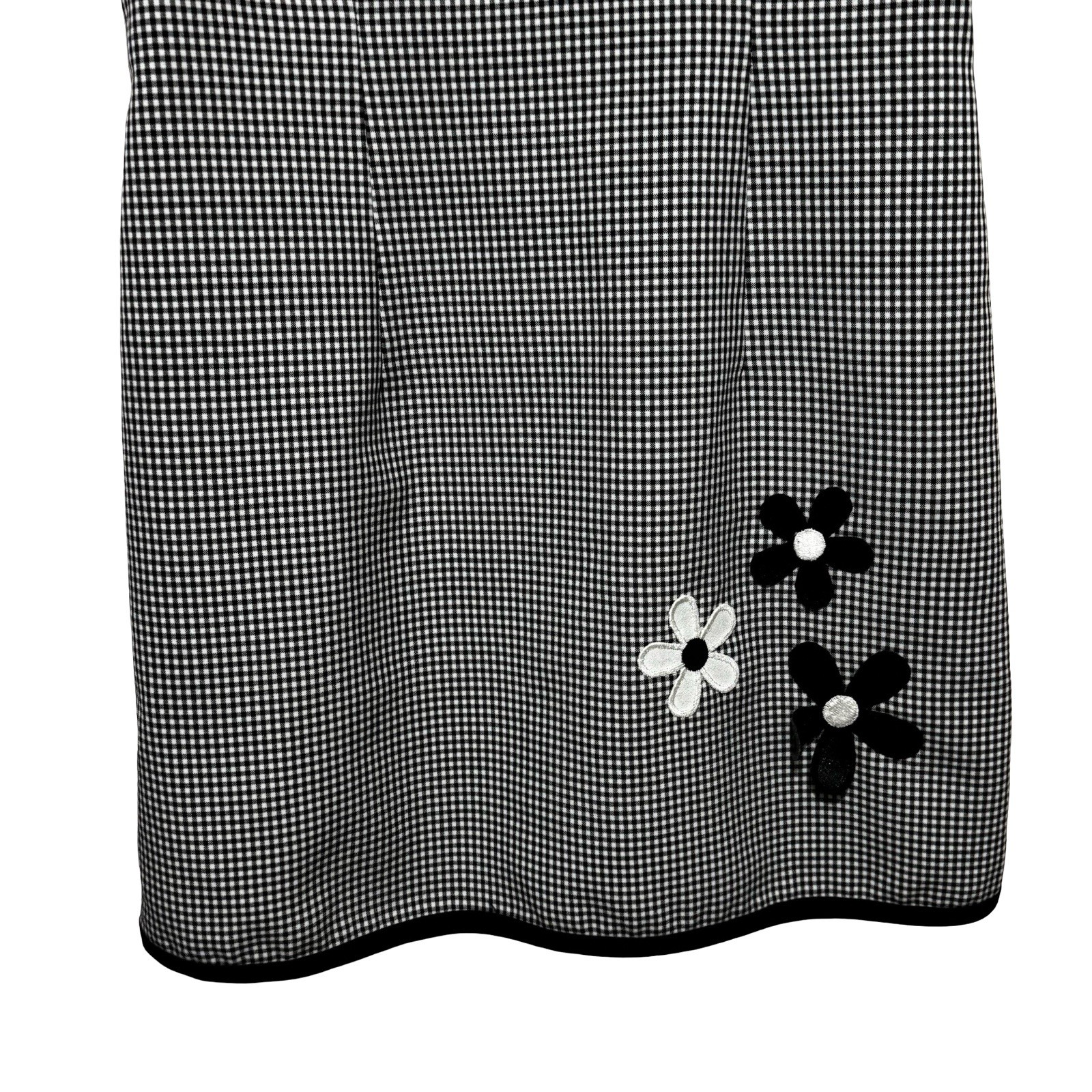 Vintage Y2K 90s does 60s Gingham Mini Dress daisies size Small A. Byer Mod Gogo