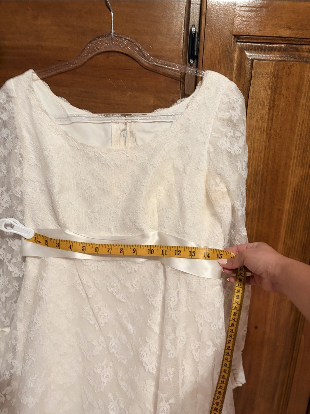 William Cahill Beverly Hills Vintage mid-century Lace Boho Wedding gown academia
