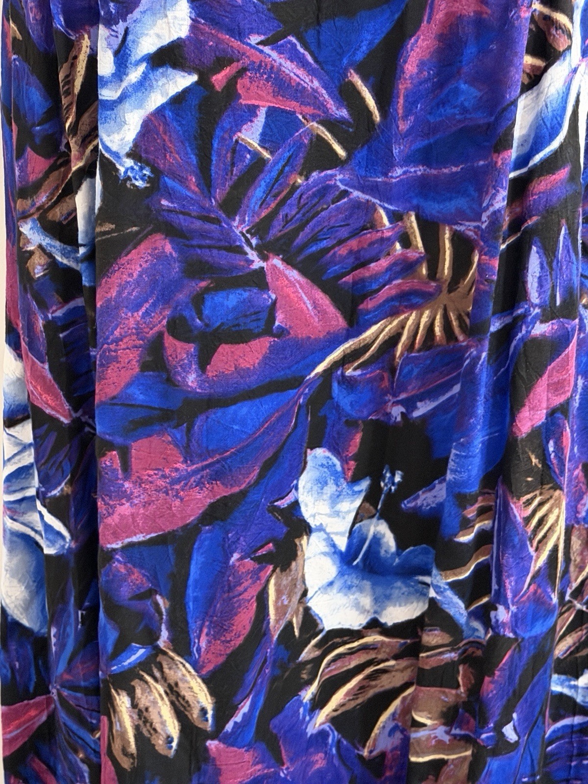 JAMS WORLD VINTAGE WOMENS BLUHARI FLORAL DRESS LARGE L HAWAIIAN RESORT CRUISE