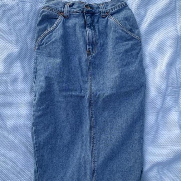 Vintage Bill Blass Denim Midi Skirt 26-28 Waist
