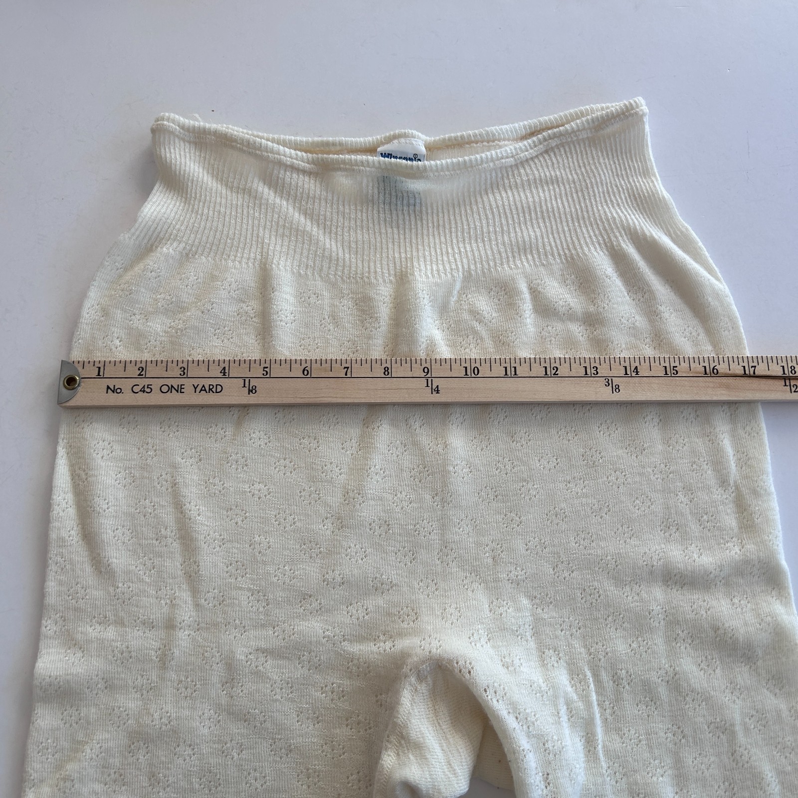 Winconia Vintage Womens Long Underwear Shorts Size XL Wool Nylon Blend Lace