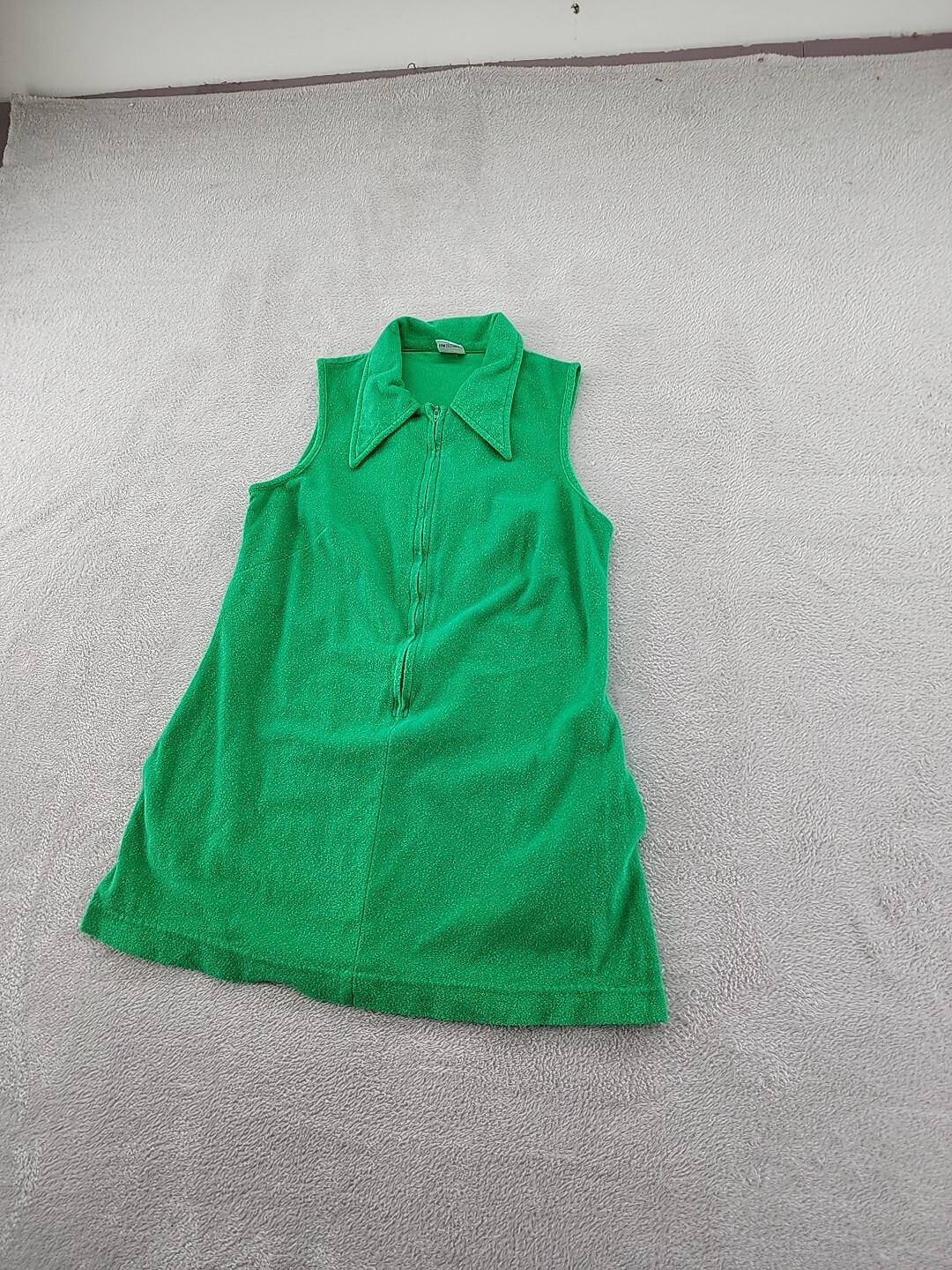 Vintage Sea Lure California Swim Cover Up Women&rsquo;s Sleeveless Terry Collar Green