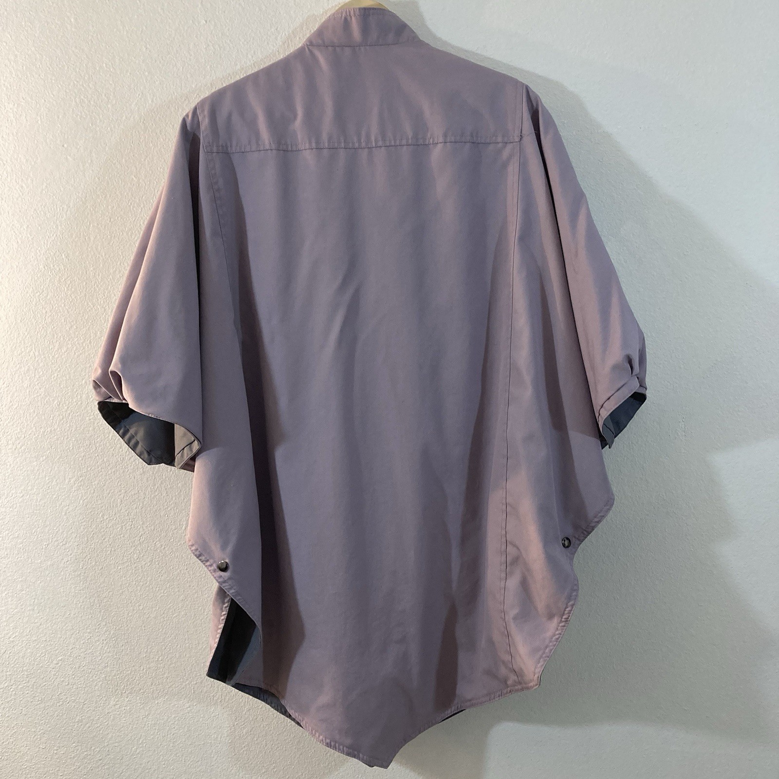 Vintage 1980’s Reversible Cape Poncho One Size High Neck Gray and Lavender