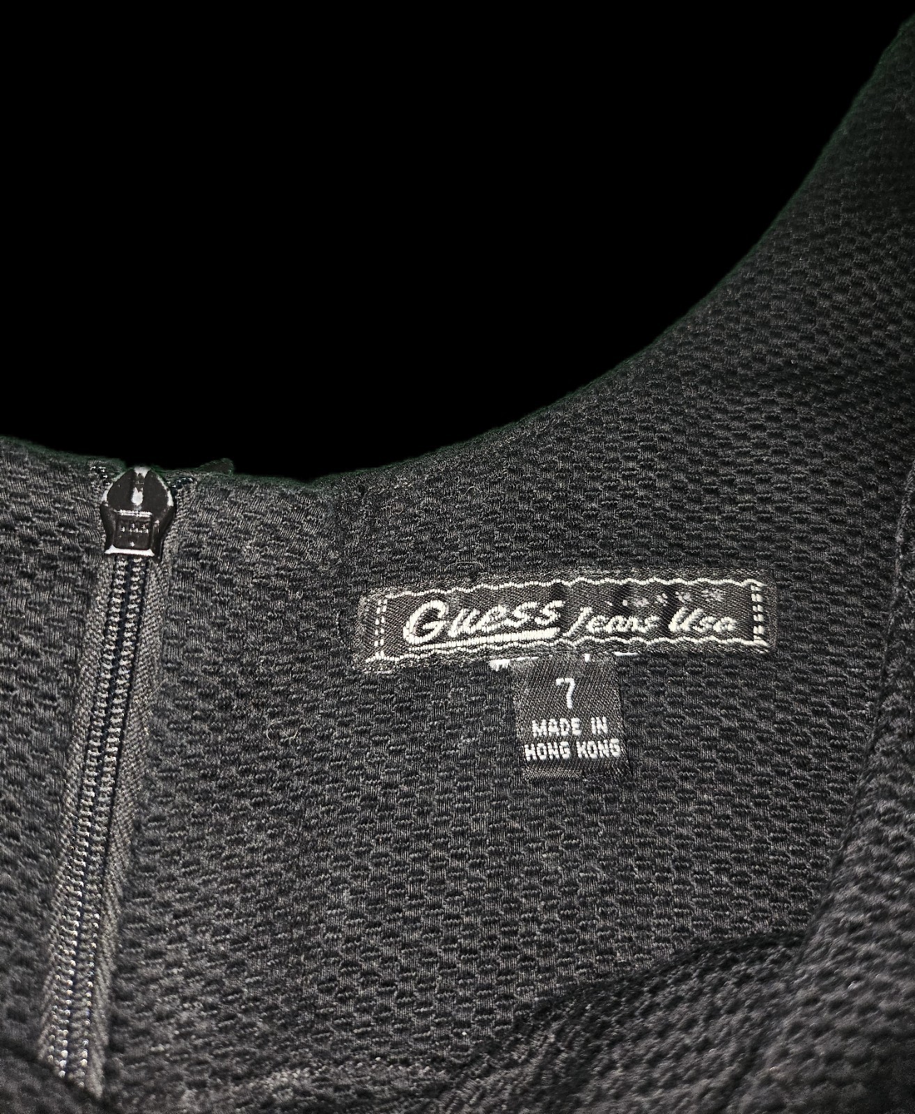 Vintage Guess Jeans USA Black Mini Preppy Dark Coquette Dress Size 7