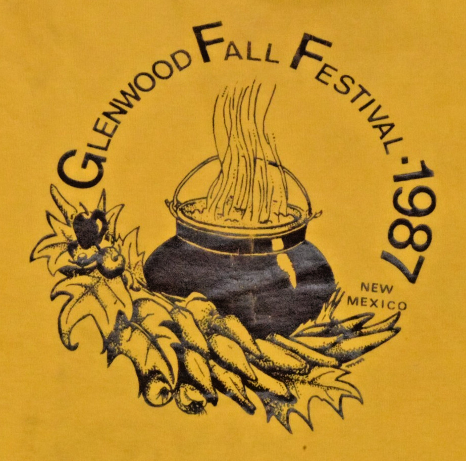Vintage T-Shirt Screen Stars Size M 1987 Mustard Yellow Glenwood Fall Festival