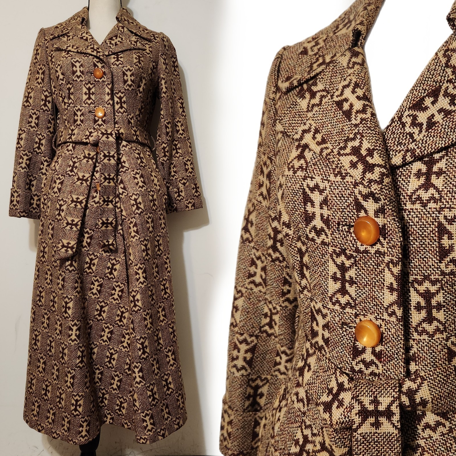 Mint True Vintage 60s Maxi Coat British Hong Kong Ultra Mod classic
