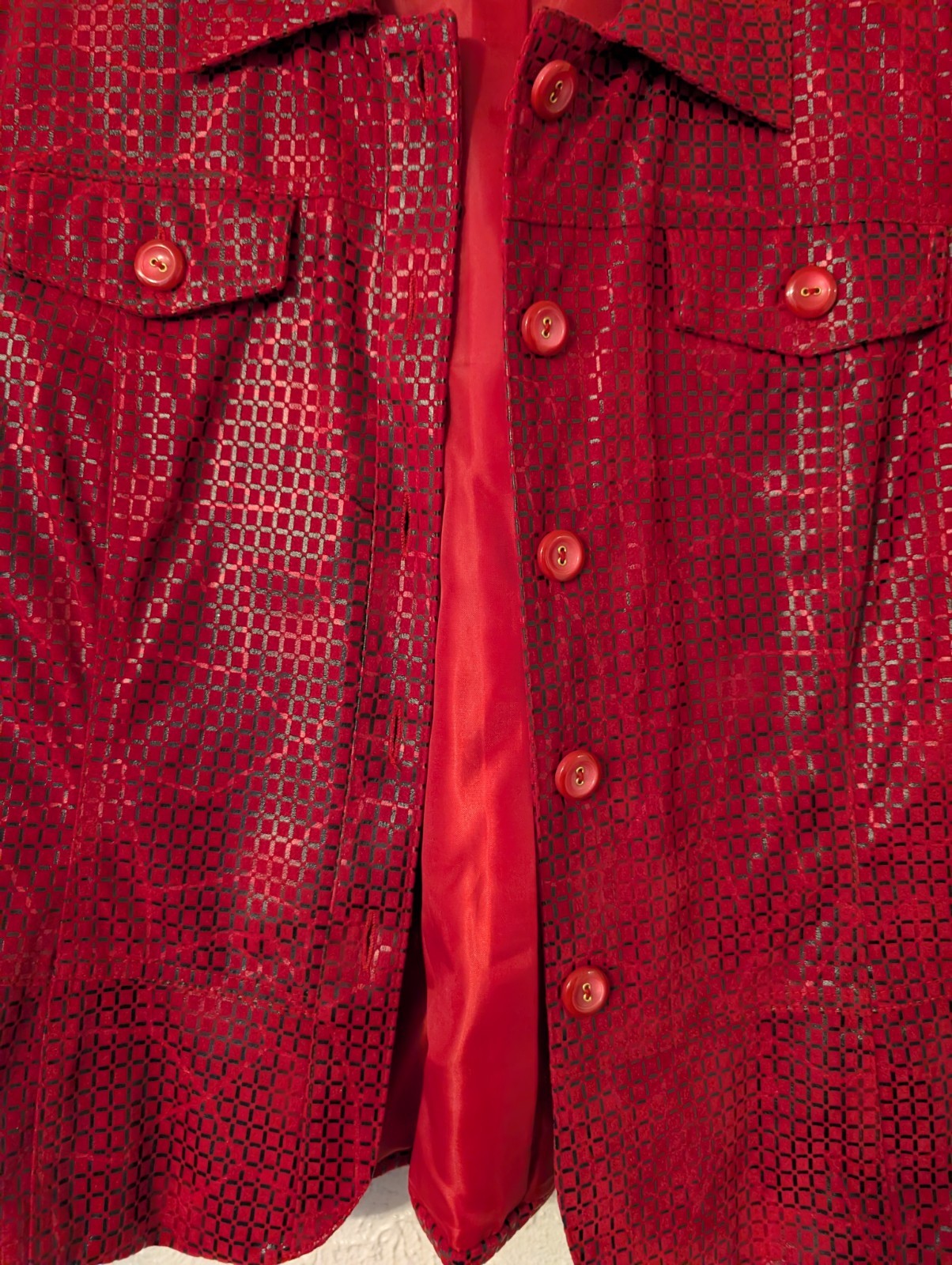 Vtg womens jacket PM (petite medium), red and black ERIN LONDON