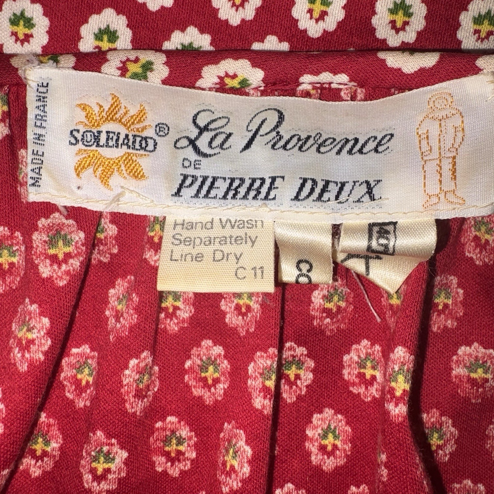 Rare 1970s VTG La Provence De Pierre Deux Blouse Floral Aztec design M/L C11