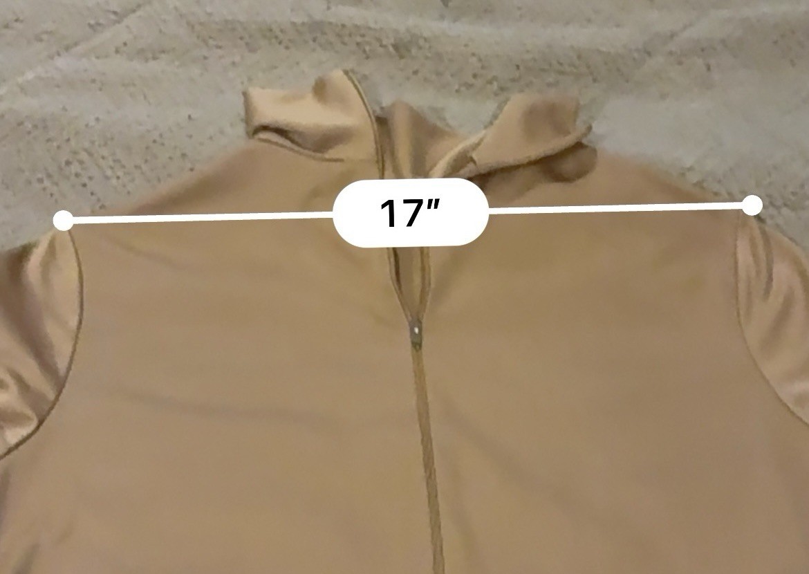 Vtg Gold Pull over Shirt, Graff California Wear, Women’s Small 3/4 Zip Back