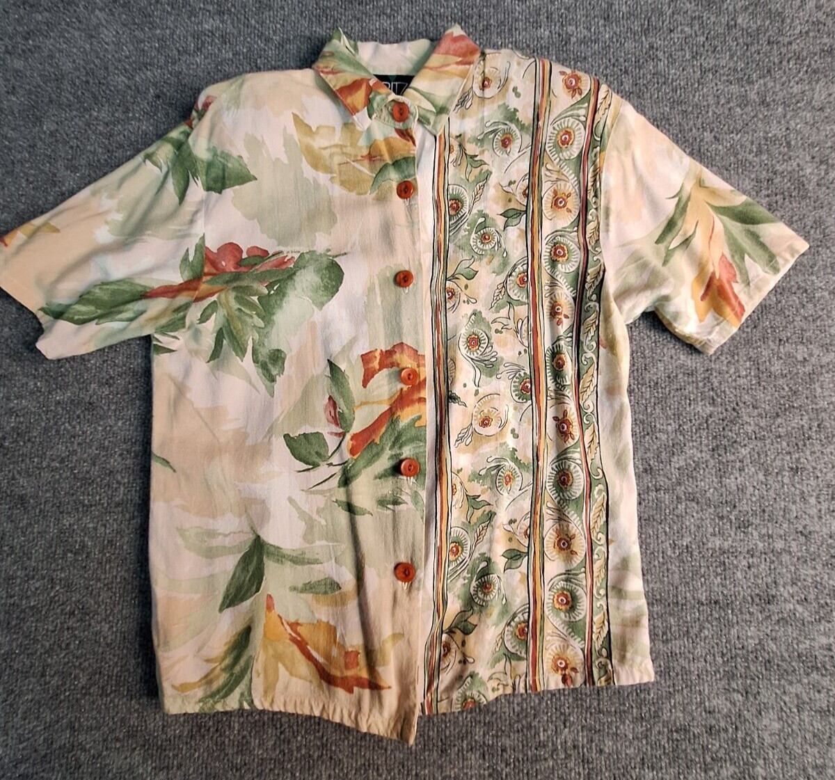 Vintage Fritzi Petites Small Short Sleeve Shoulder Pads Button Front Shirt