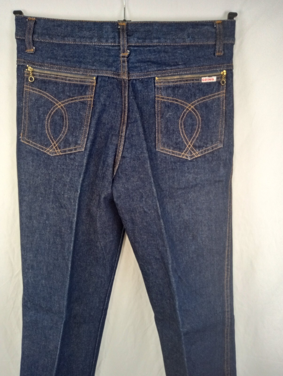 VTG FADE_OUT Country preppy navy blue Women&rsquo;s jeans pants ZIPPER POCKETS 32 x 35