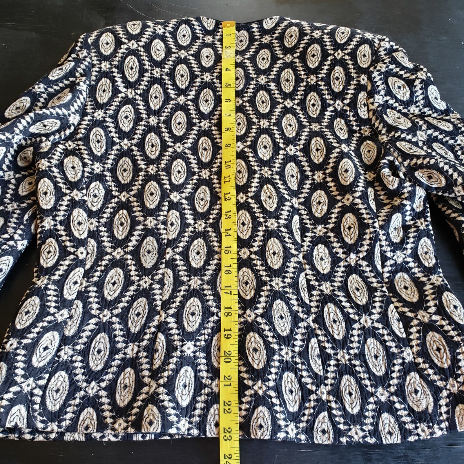 Vintage Escada Jacket 10/12 Wool Silk Blend Ethnic Print Artsy World Traveler