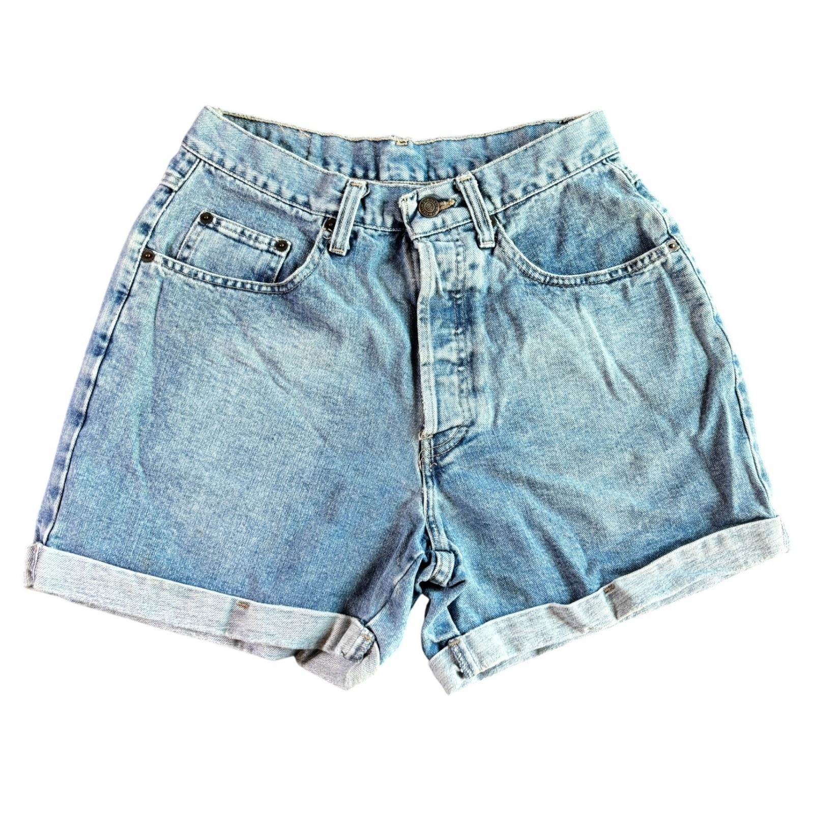 Vintage Mossimo High Waisted Denim Shorts Light Wash Blue Cotton Made in USA 29