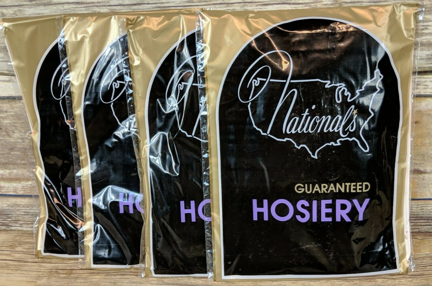 4 NOS Nationals Hosiery Wood Beige Size B