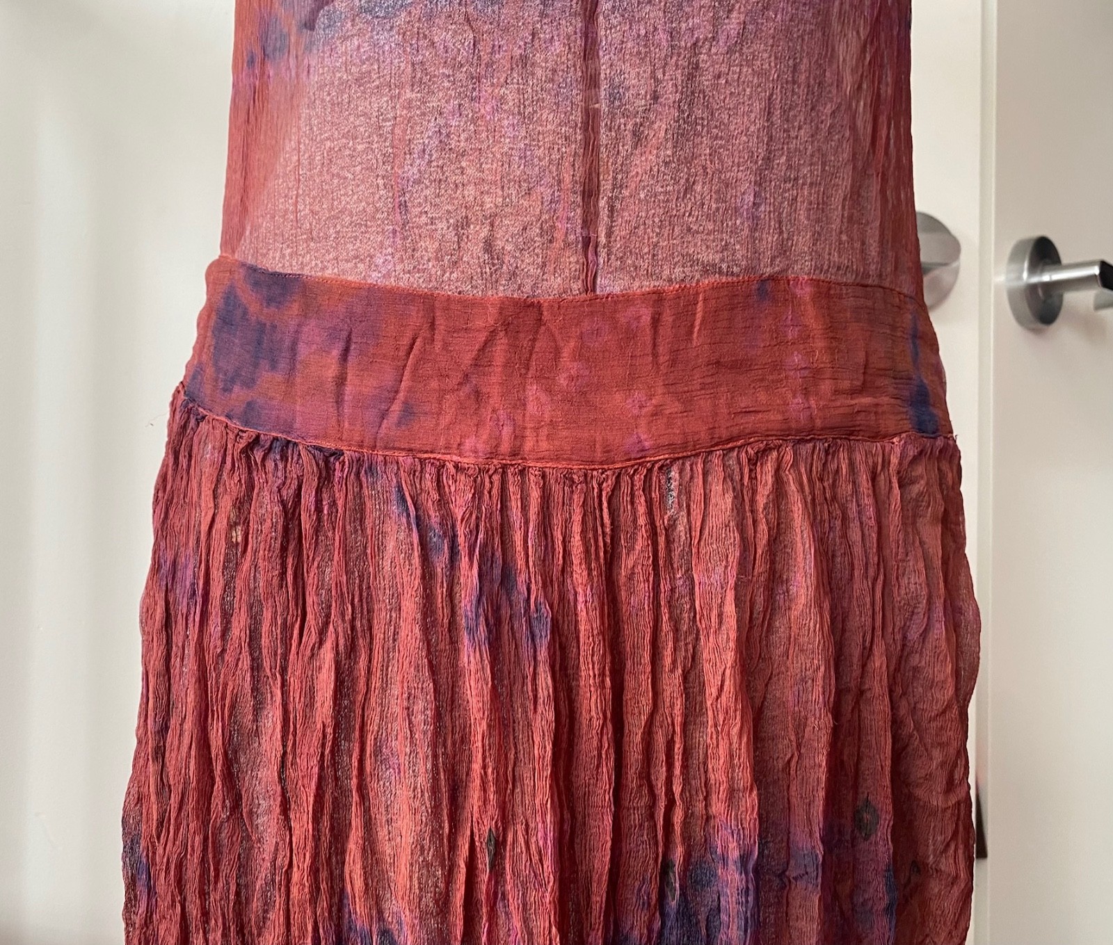 Vintage Upcycled 1990s does 1920s Tie Dye Sheer Maxi Dress Life of Vice New Aura