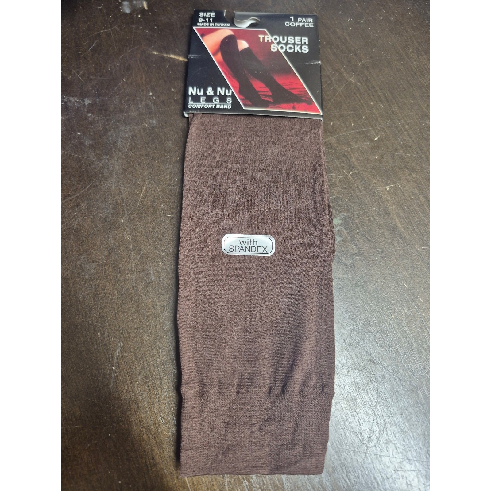 Nu & Nu Coffee Size 9-11 Trouser Socks Knee High Stockings Spandex 8283