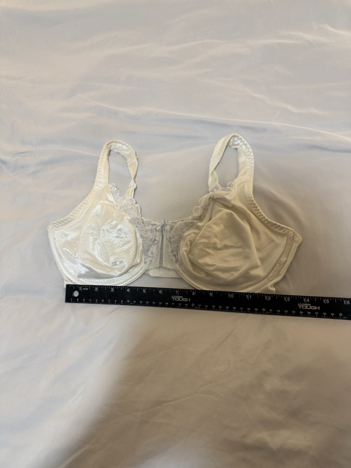 Vintage Curvation White Bra Size 38DD Unlined Underwire Lacy Luxuries 85