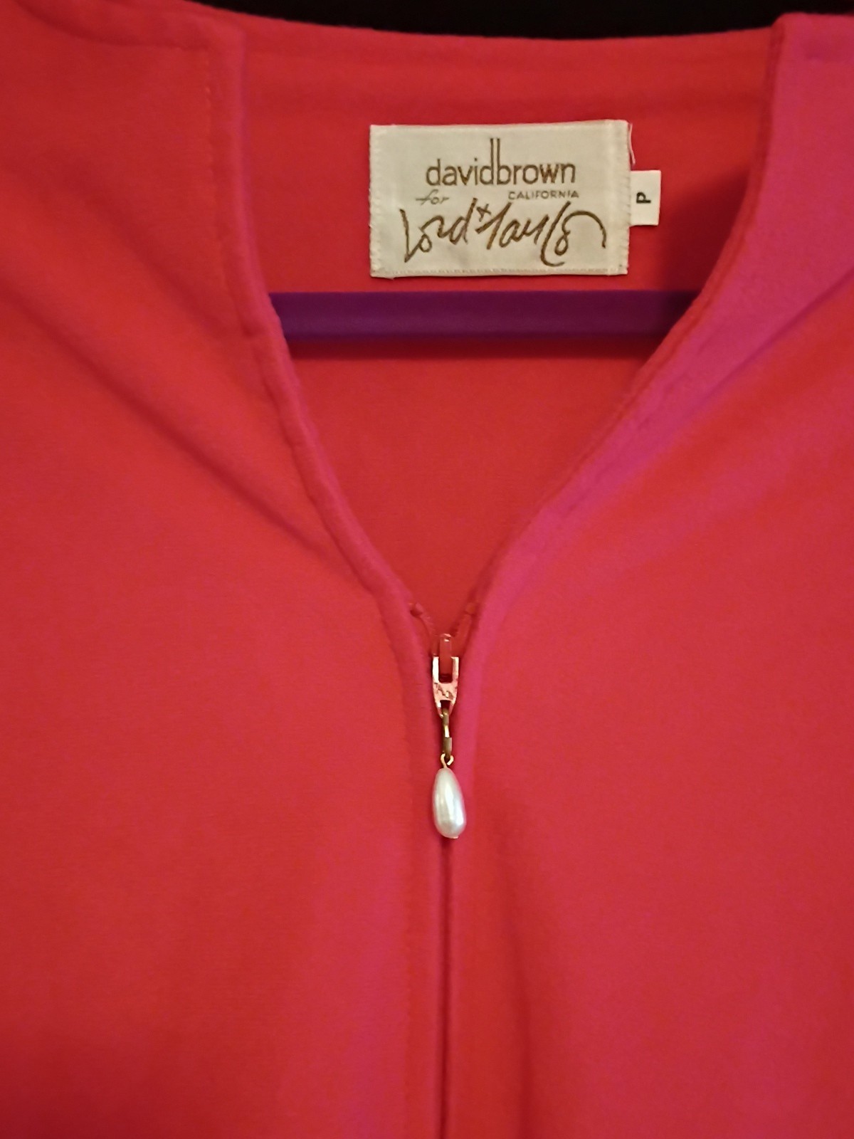 Vtg Elegant David Brown California LONG Red Soft House Dress Gown Robe Petite S