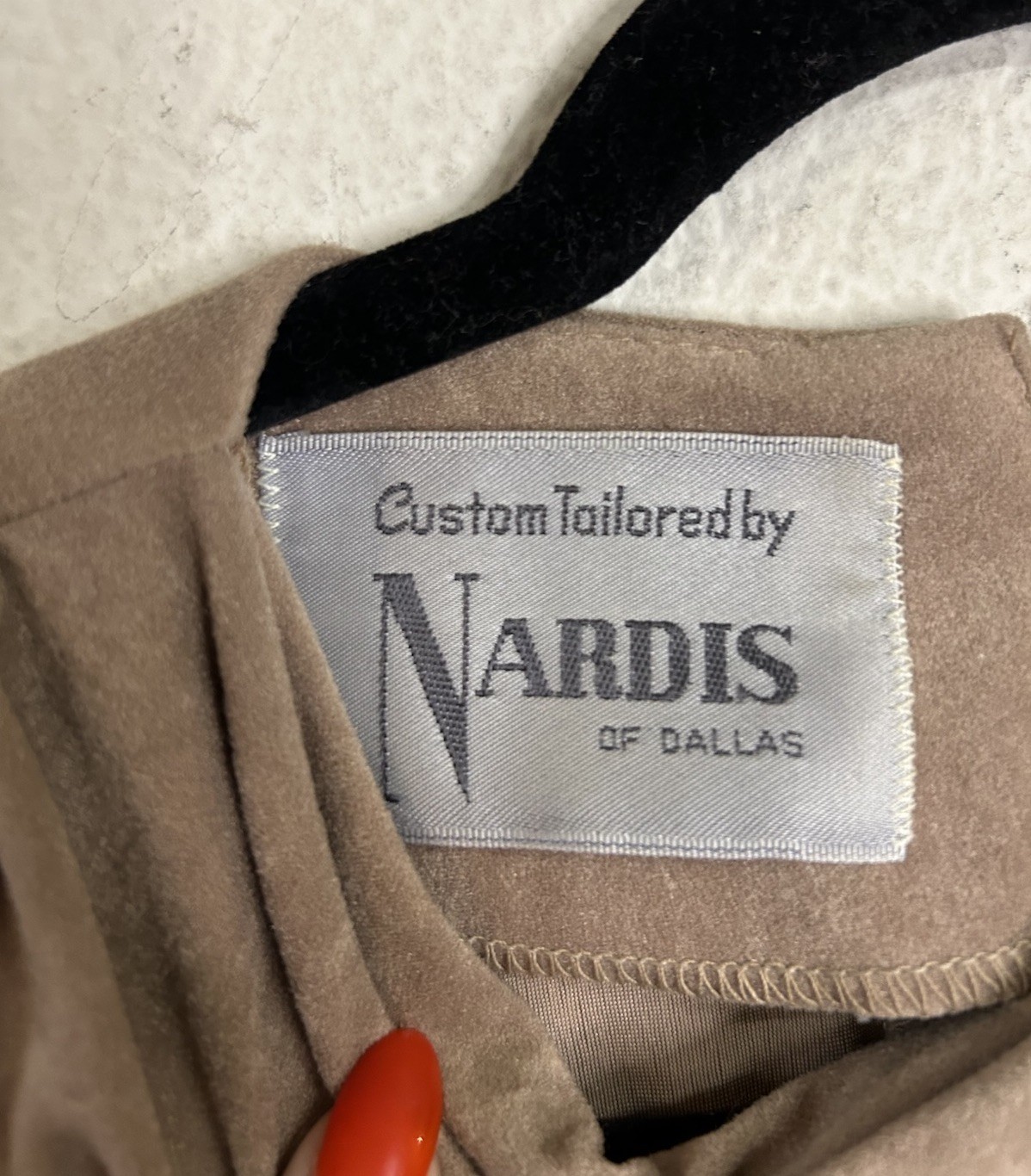 VTG Western Tan Suede Draped Midi Length Dress NARDIS OF DALLAS S/M