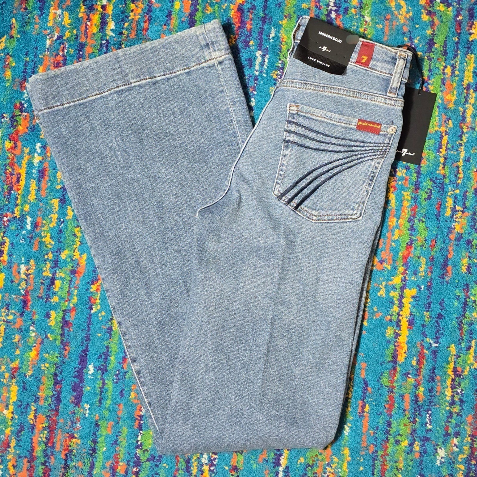 NWT 7 For All Mankind Modern Dojo Luxe Vintage Oceanstone Womens 28 x 34