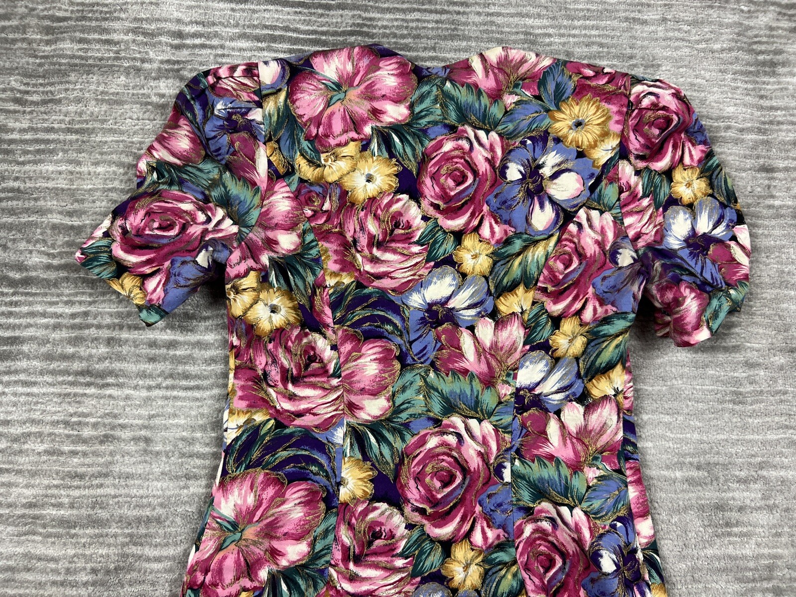 Jessica Howard by Mitchell Rodbell Top Womens S Petite Multicolor Floral Padded