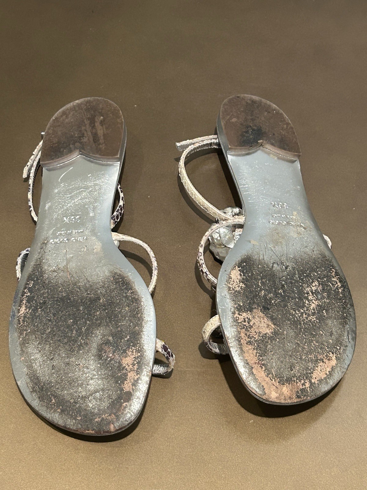 Rare Vintage Roberto Cavalli Flat T-Strap in Pansy Size 6.5