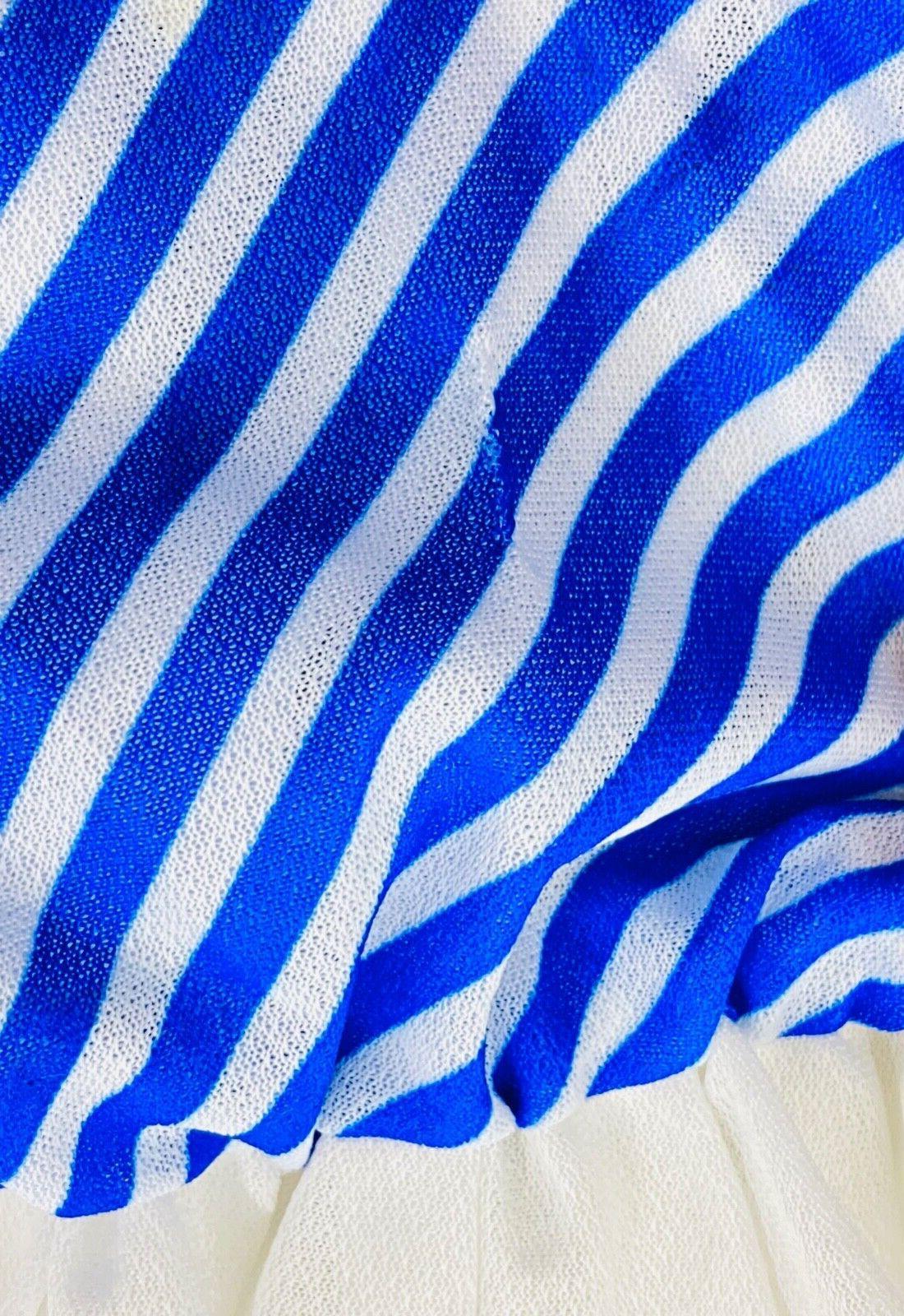 Vintage 1970s red white blue dress, 1940s style stripes deadstock NWOT S M