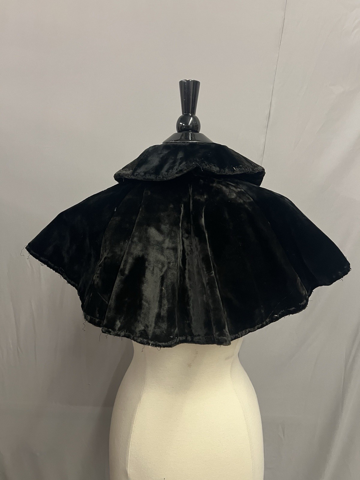 Elegant 1890’s Black Plush Velvet Caplet