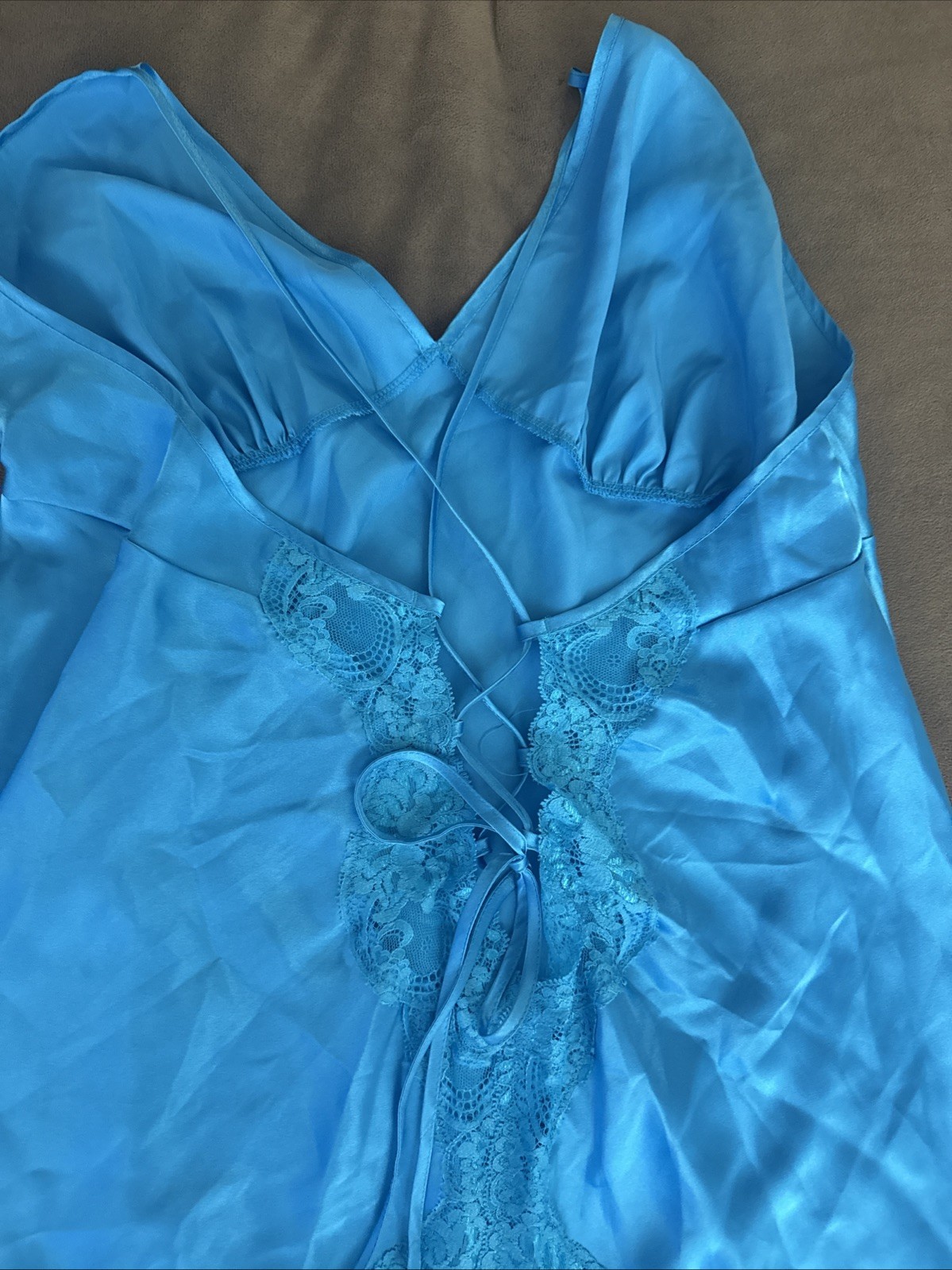 Vintage Vassarette Long Intimate Attitude Tricot Nightgown Sz 1X Blue