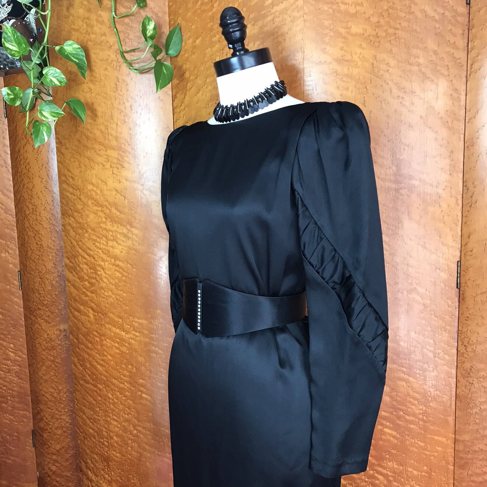 Designer 70’s 70s does 40’s 40s Vintage Black Ala Carte Cocktail Evening Dress M