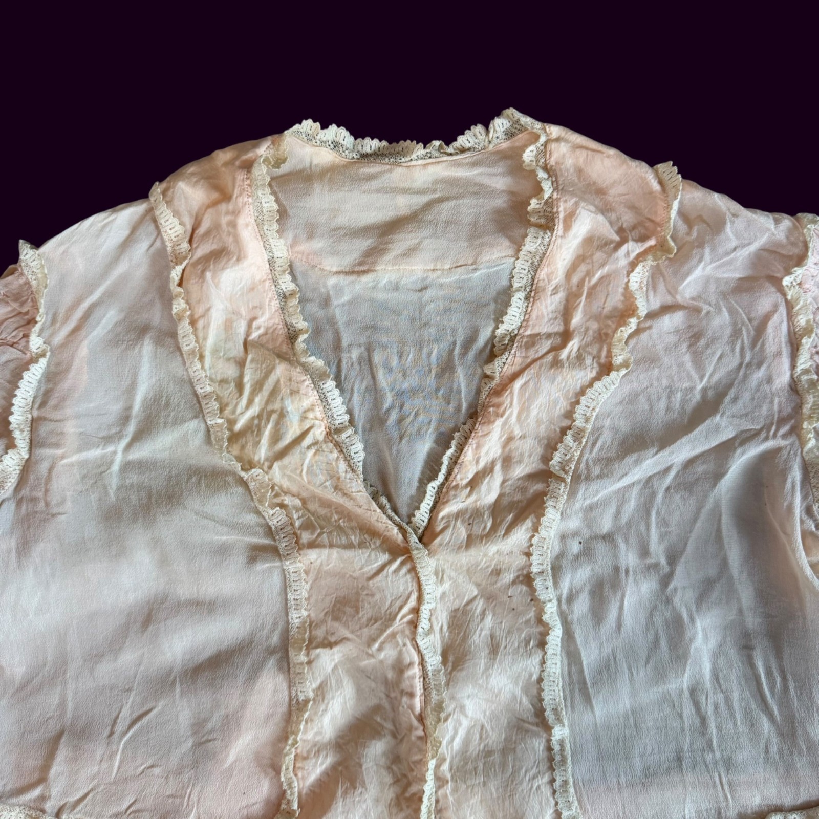 Antique Victorian Edwardian Ethereal Pastel Bohemian Ornate Bed Jacket S