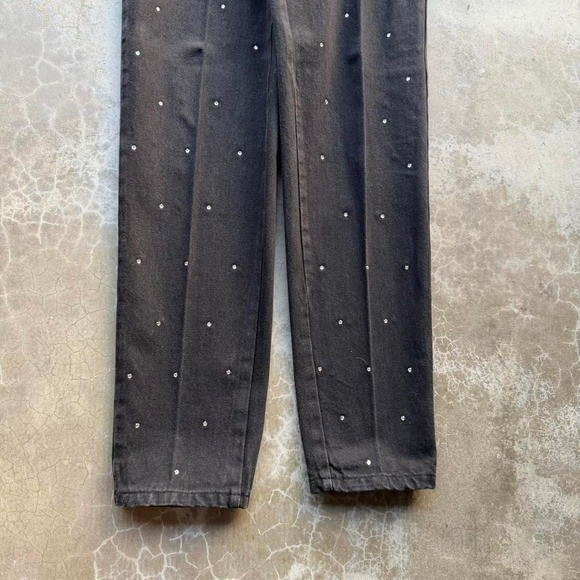 Vintage 90&rsquo;s David David Rhinestone Black Denim High Rise Jeans