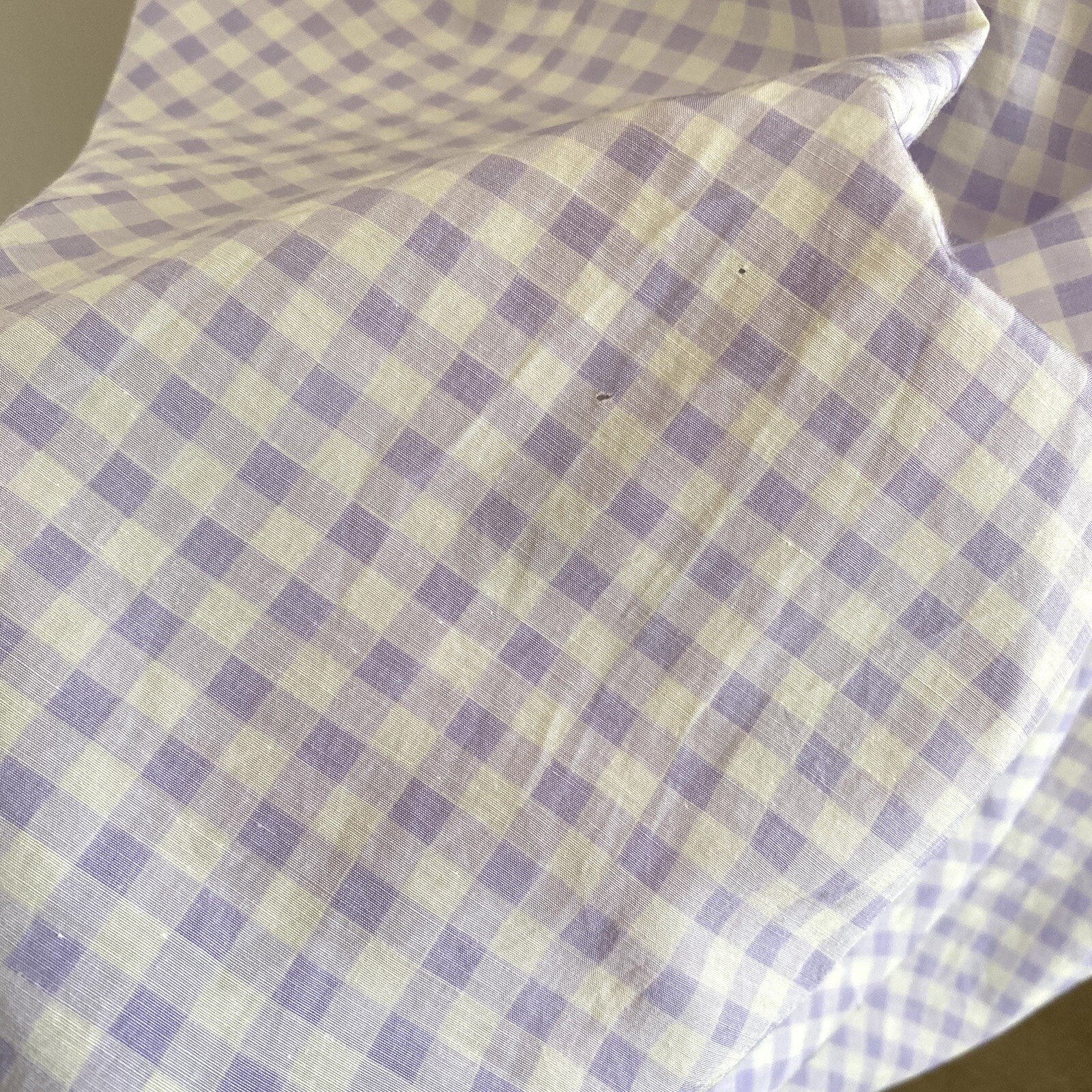 Vintage 50s Lavender Purple Full Gingham Skirt Cute Cottage Core 26&Prime; Waist