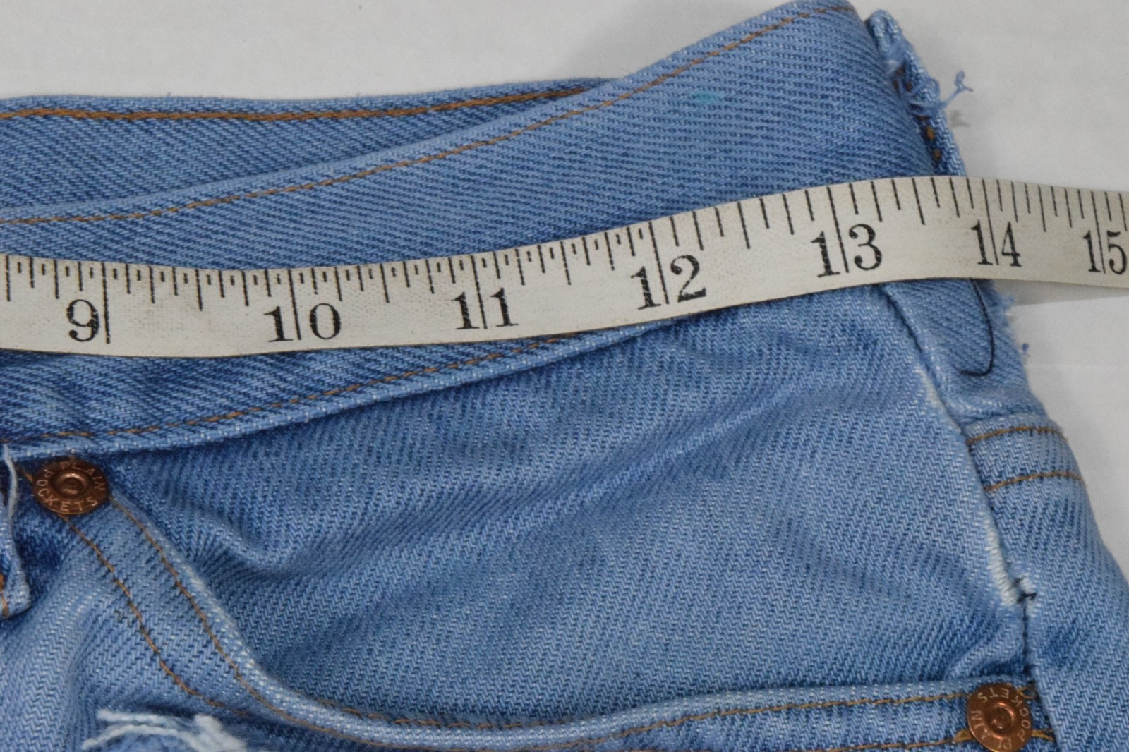 Vintage JCPenney Plain Pockets Jeans 27 x 30 70s Blue Bootcut Cowgirl Thrashed