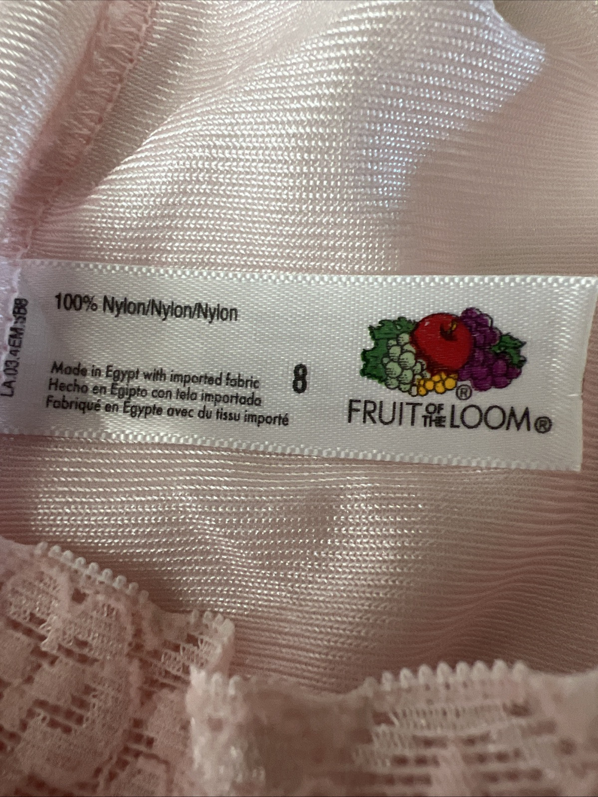 Vintage Fruit of The Loom Panties Nylon 8 Sheer Shiny Second Skin Silky Satin