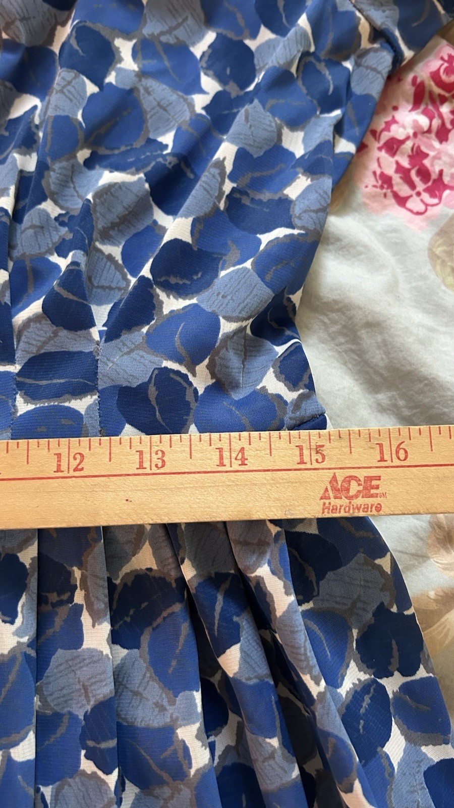 Vintage 50&rsquo;s Button Tie front Blue Day Dress Syd Frankel 36” Bust Medium Large