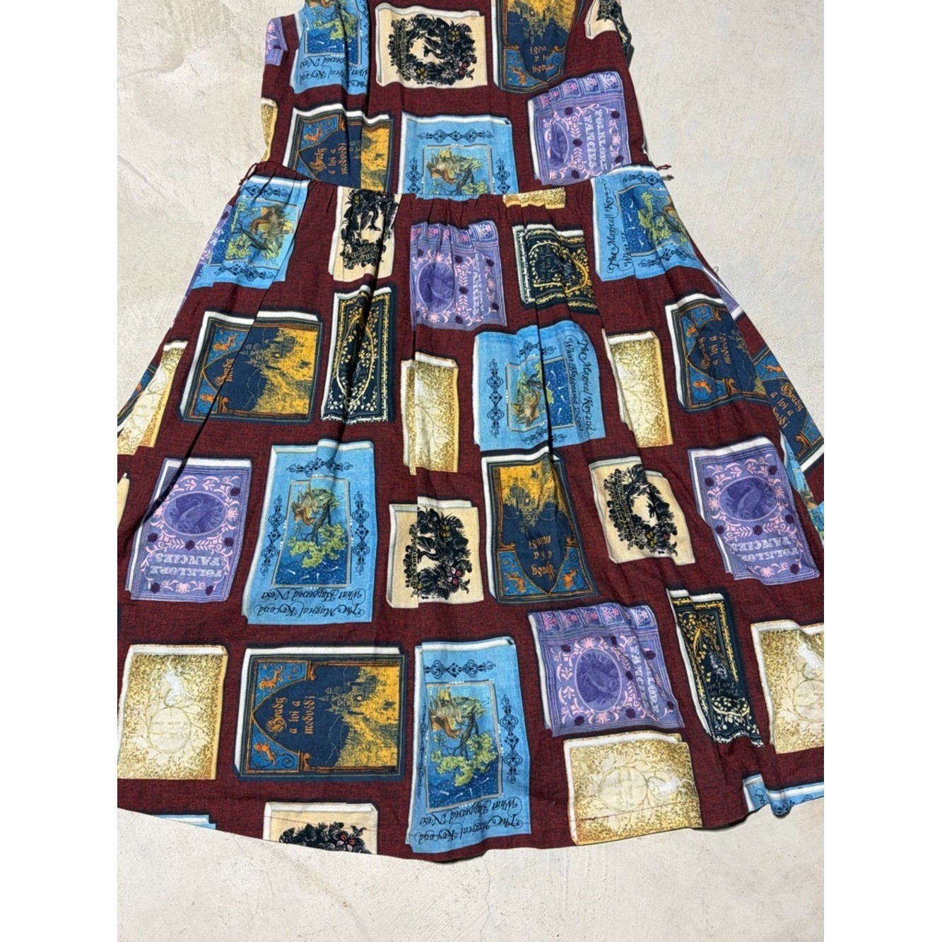 ModCloth Burgundy book Peter Pan Collar Dress library librarian teacher medium