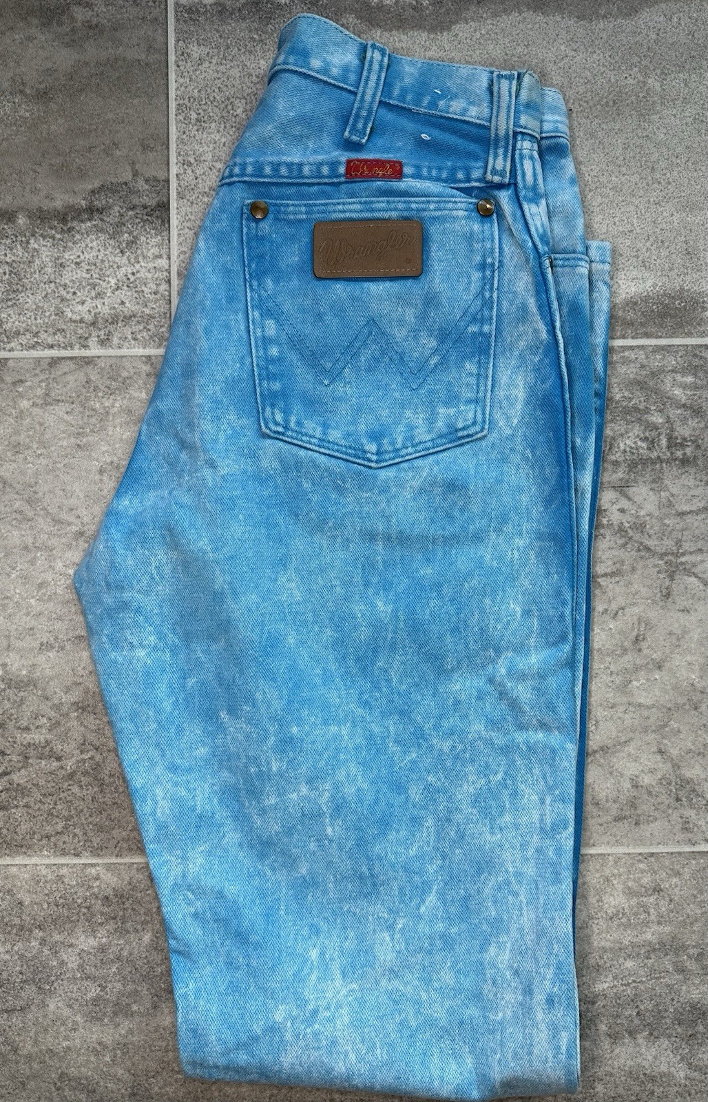 VTG Wranglers Women&rsquo;s Cowboy Cut Slim Fit Acid Wash Blue Style#14MWZHQ Sz 13×34