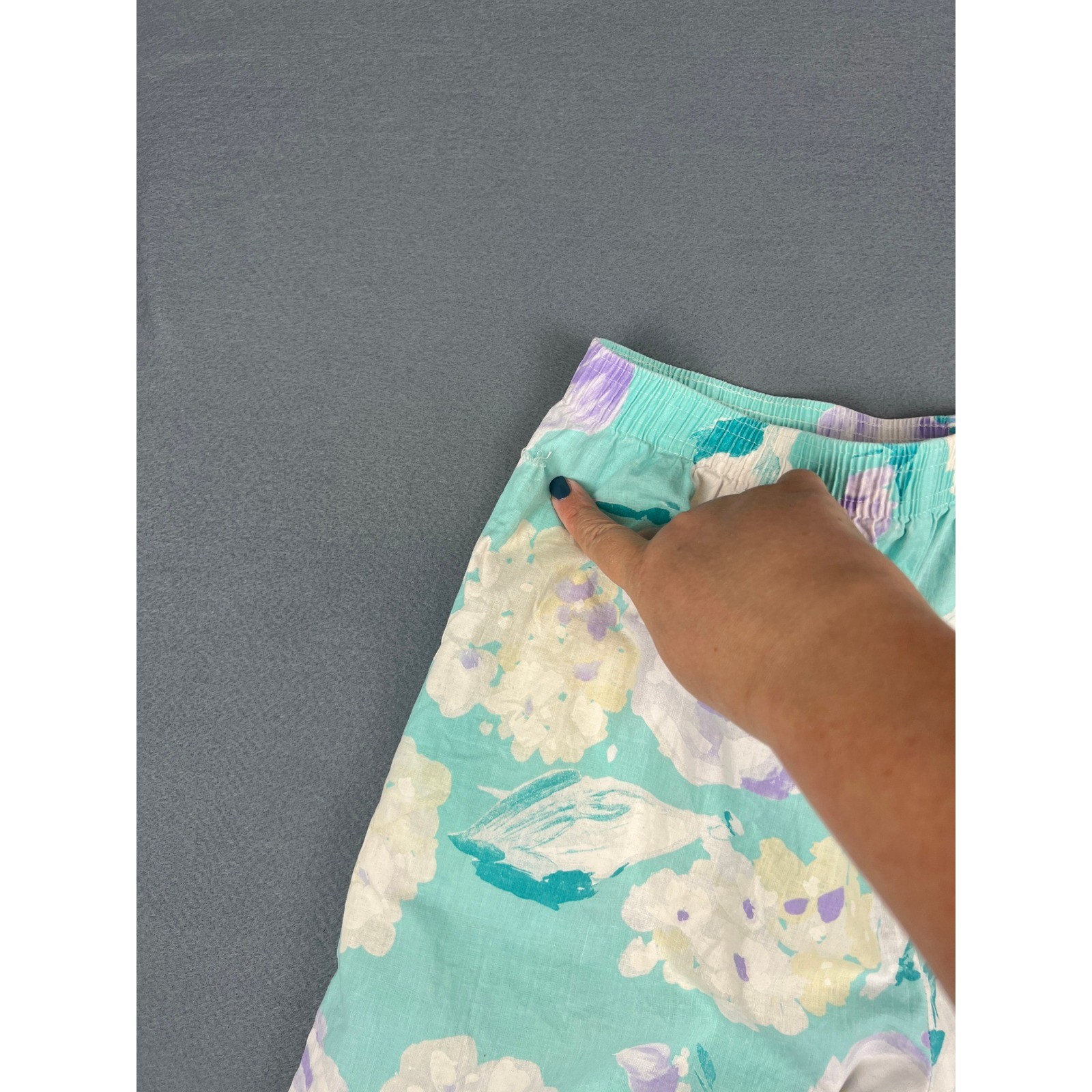 Vintage 80s Hunter Sportswear Floral High Waisted Shorts, Small 6, Teal Purple