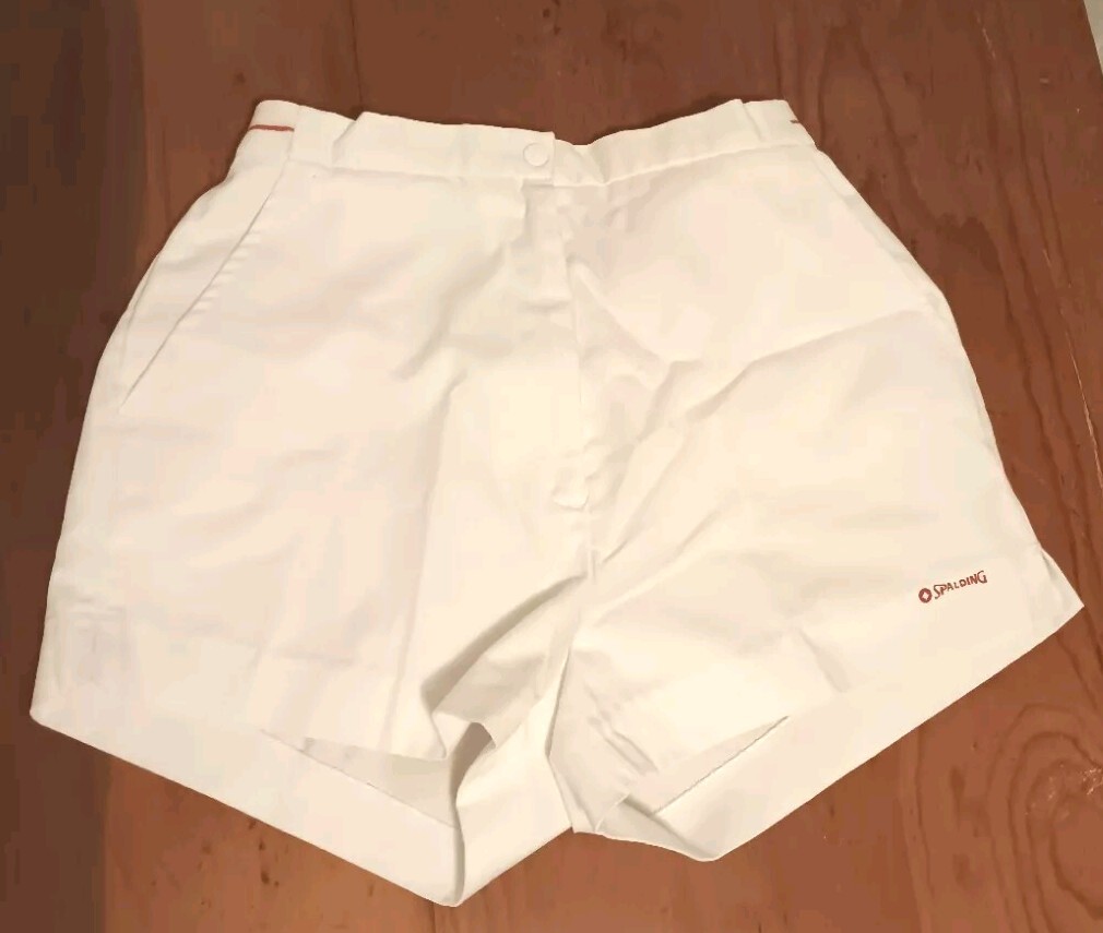 Vintage 1970s Spalding Tennis Shorts For Women Sz 12 Track Basketball White Gym
