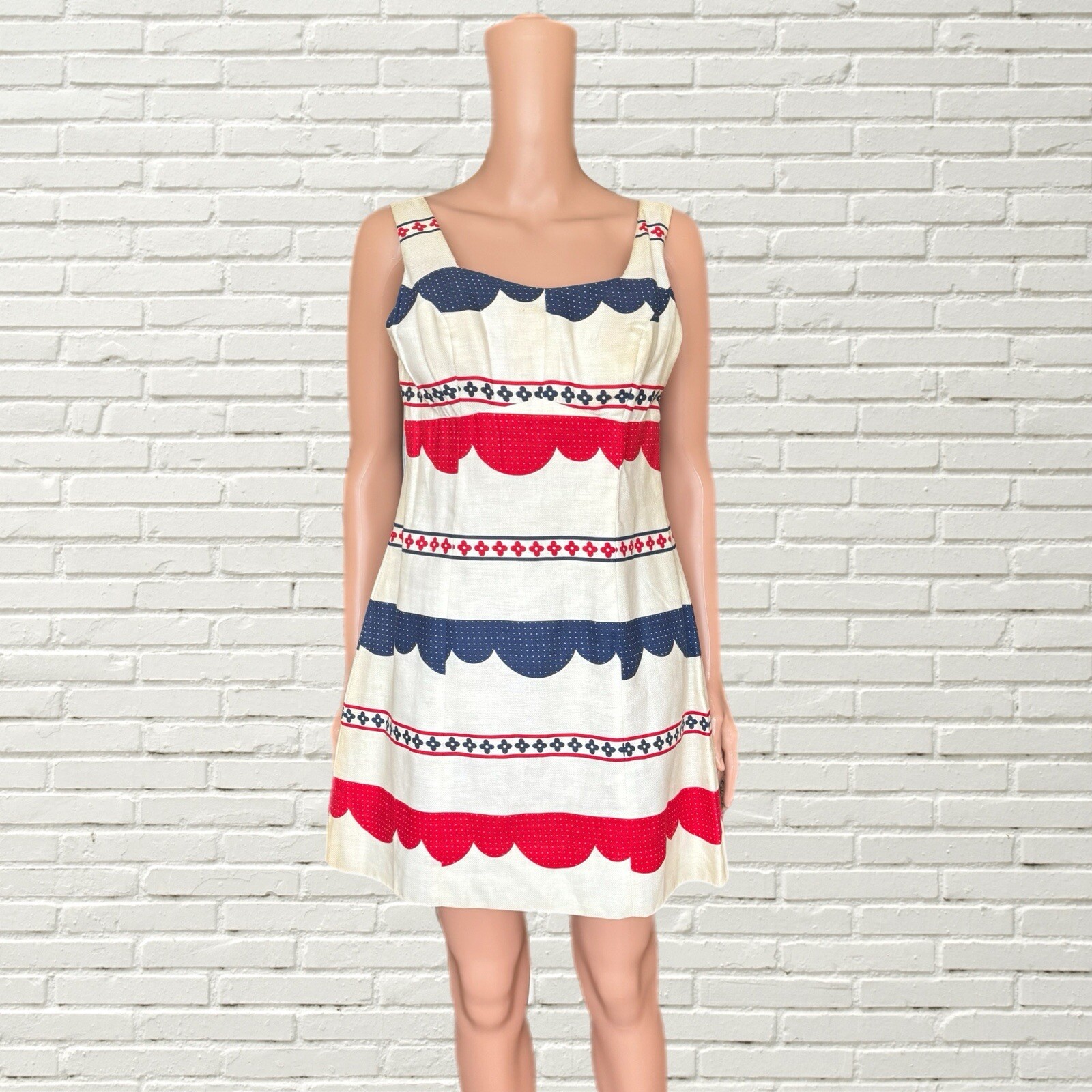Vintage 60s Mod Mini Dress W Shorts Jerell Of Texas Red White And Blue Xs