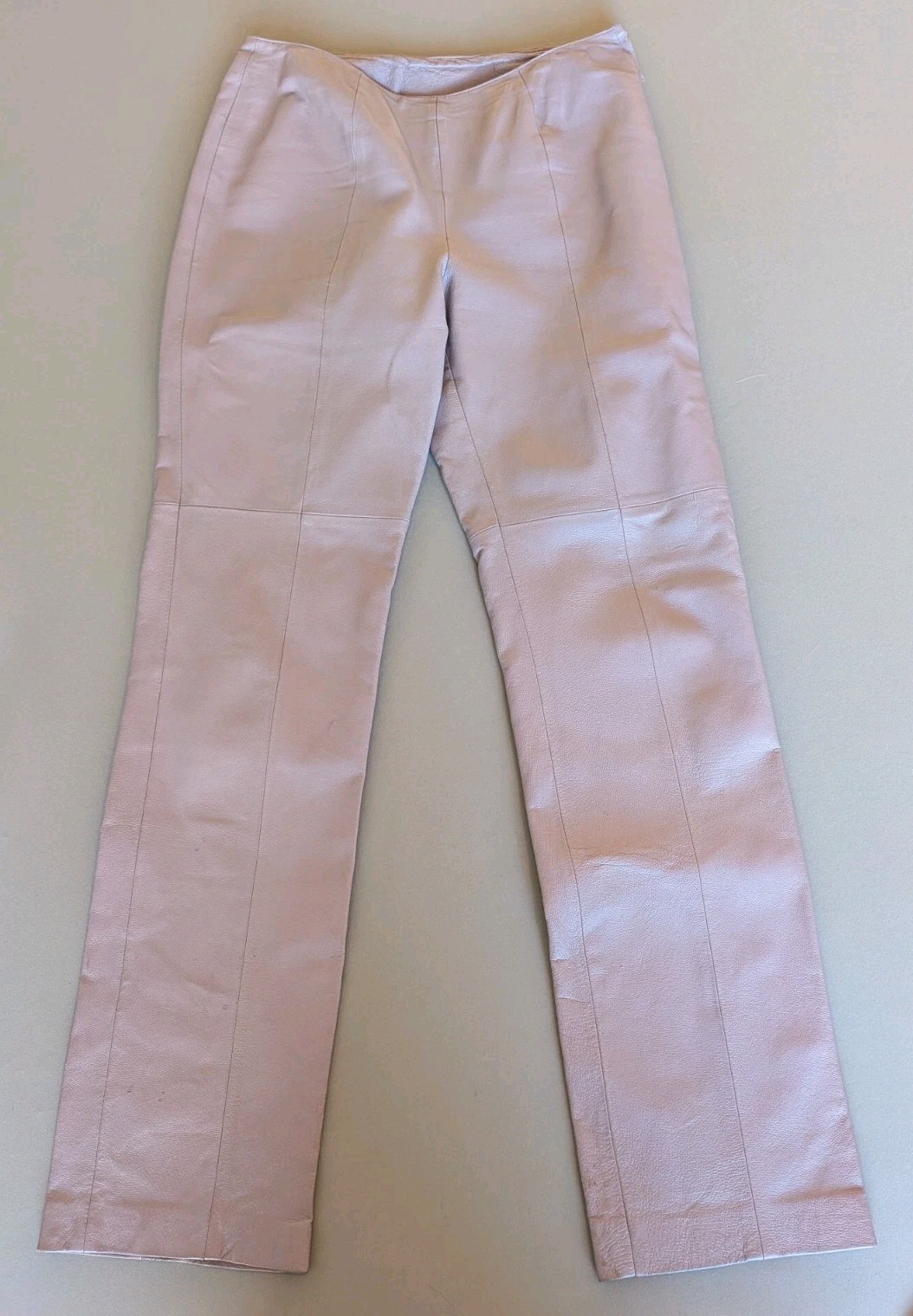 Vintage Newport News Jeanology Lavender Genuine Leather Pants Straight Leg Sz 10