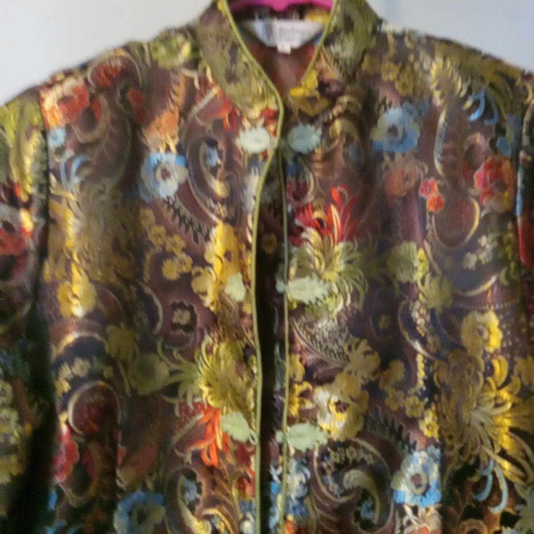 Vintage Oriental Style Brocade Richness Fashions Design Size L